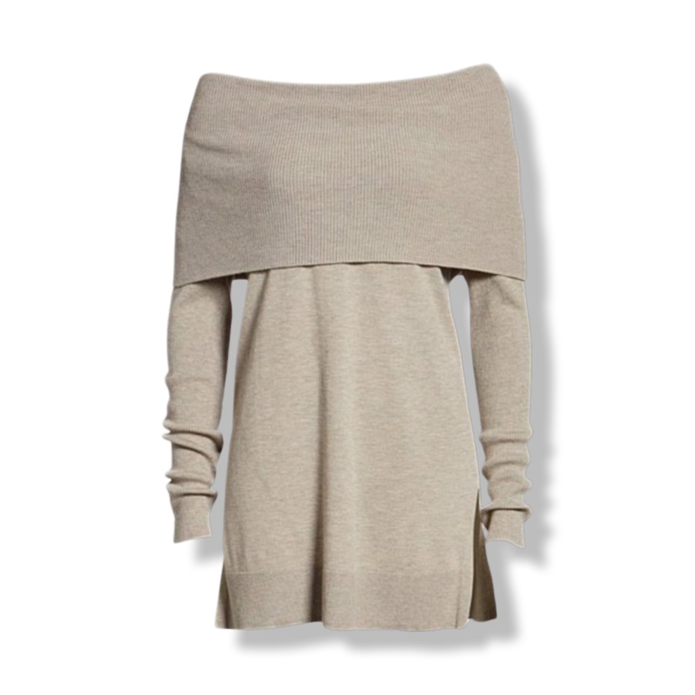 ANTHROPOLOGIE‎ RUBY MOON Off-Shoulder Shrug Sweater Tunic - Picture 2 of 14